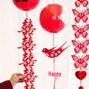Red Wedding Room Bunting Ceiling Decorations for Bride and Groom's Bedroom and Living Room