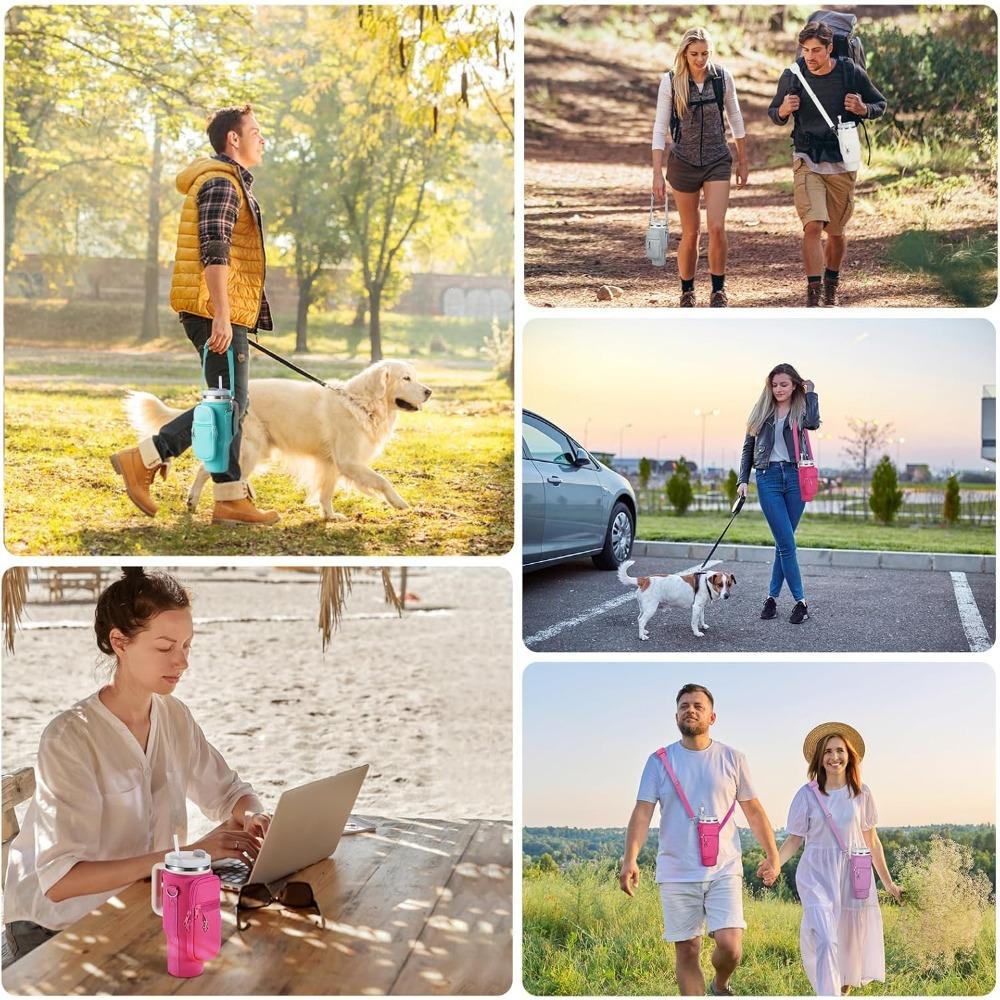 40 Oz Water Bottle Bag Neoprene Water Bottle Protector Bag with Adjustable Strap and Carabiner for Water Bottle Accessories
