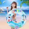 Summer Shark Themed Swim Ring, Inflatable Clear Float with Sea Animal Print