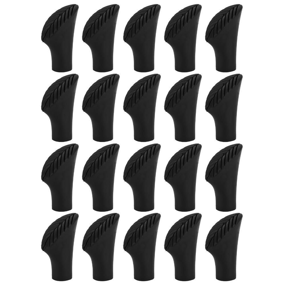 20 Pcs PVC Walking Stick Tip Protector Black Hiking Pole Tips Walking Stick Tips Trekking Poles