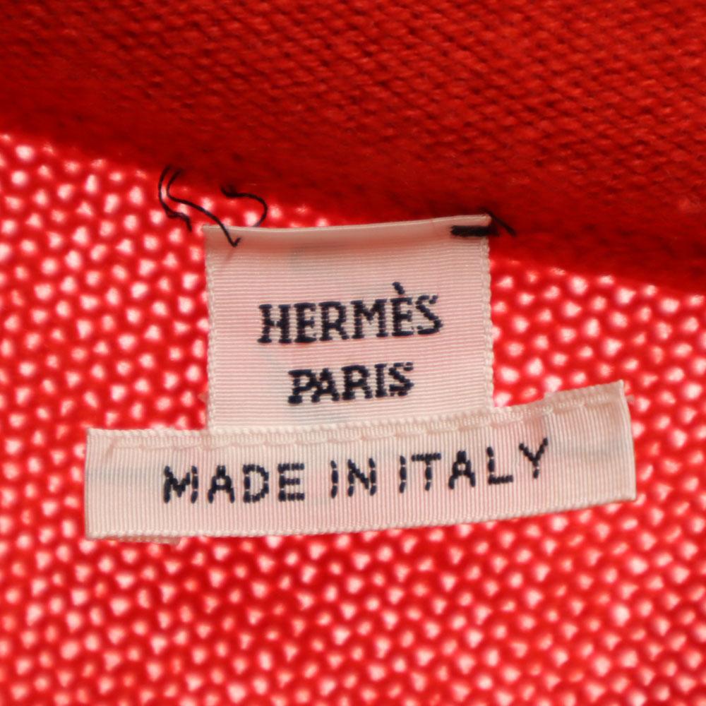 HERMES Made in Italy Cashmere Blend Long sleeve Mock neck sweater 34 Red Women Used