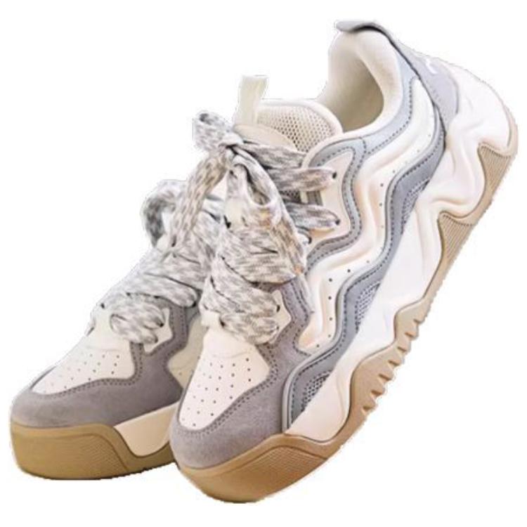 New Anta Wave Wave Anti-Slip Wear-Resistant Low-Top Skateboard Shoes Women's White Gray 122438095-1