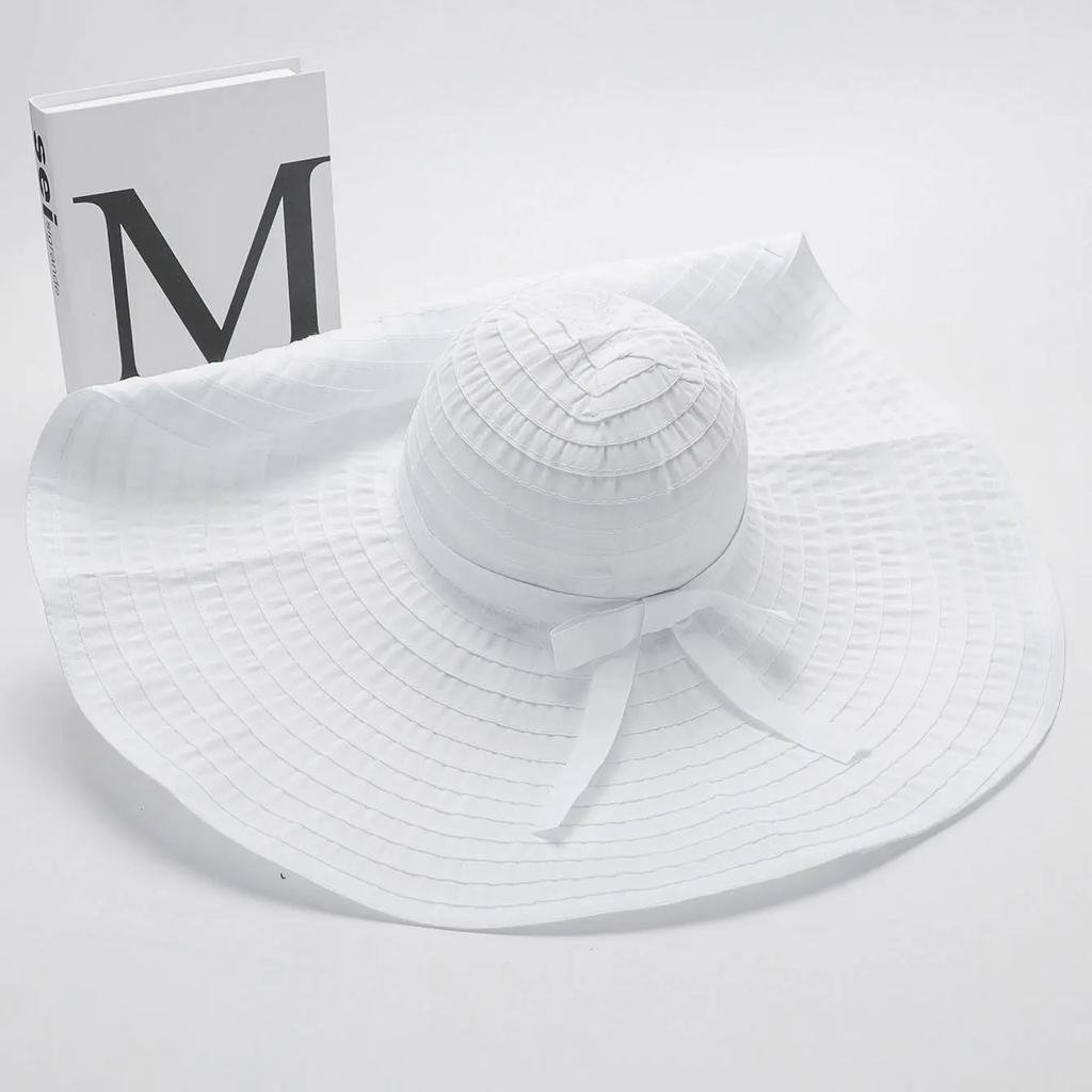 20cm Oversized Brim Sun Hats For Women Girls Outdoor Cotton Portable Foldable Beach Hat Anti-Uv Protection Hiking Fisherman Caps