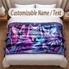 Wolf Theme Soft Blanket Personalized Custom Name Text Print Warm Blanket Home Sofa Bedroom Decor
