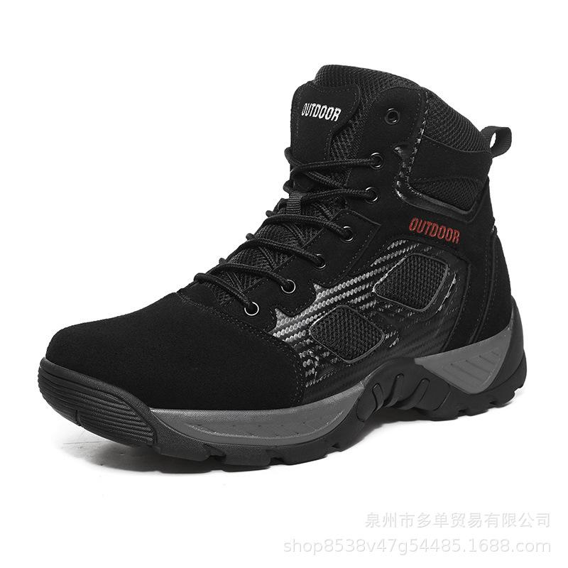 

New hiking shoes large size military boots velvet thermal shoes outdoor camping desert off-road hiking shoes 40 чёрный