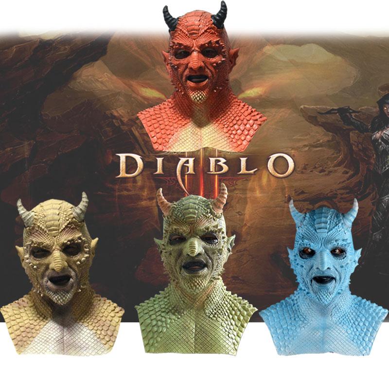 Diablo Demon Belial Mask Latex Headgear Game Roleplaying Halloween Toy Funny