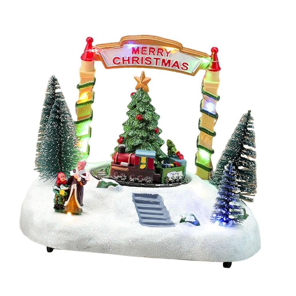 Weihnachts-Spieluhr Klassisch 19x14x15.5cm Tischdekoration Beleuchtete Feiertagsdeko für Freundin Tochter Kinder Familie Neujahr