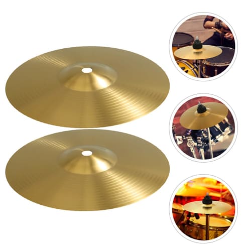 DOITOOL Drum Cymbals, Set of 2, 10-inch Brass Hi-Hat Cymbals, Jazz Drum, Easy Installation, Practice, Musical Instrument Accessories