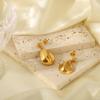 Gold Color Stainless Steel Waterdrop Earrings For Women Big Hiphop Drop Stud