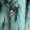 New 100% Real Raccoon Fur Striped Large Lapel High Waist Short Quilted Fur Coat