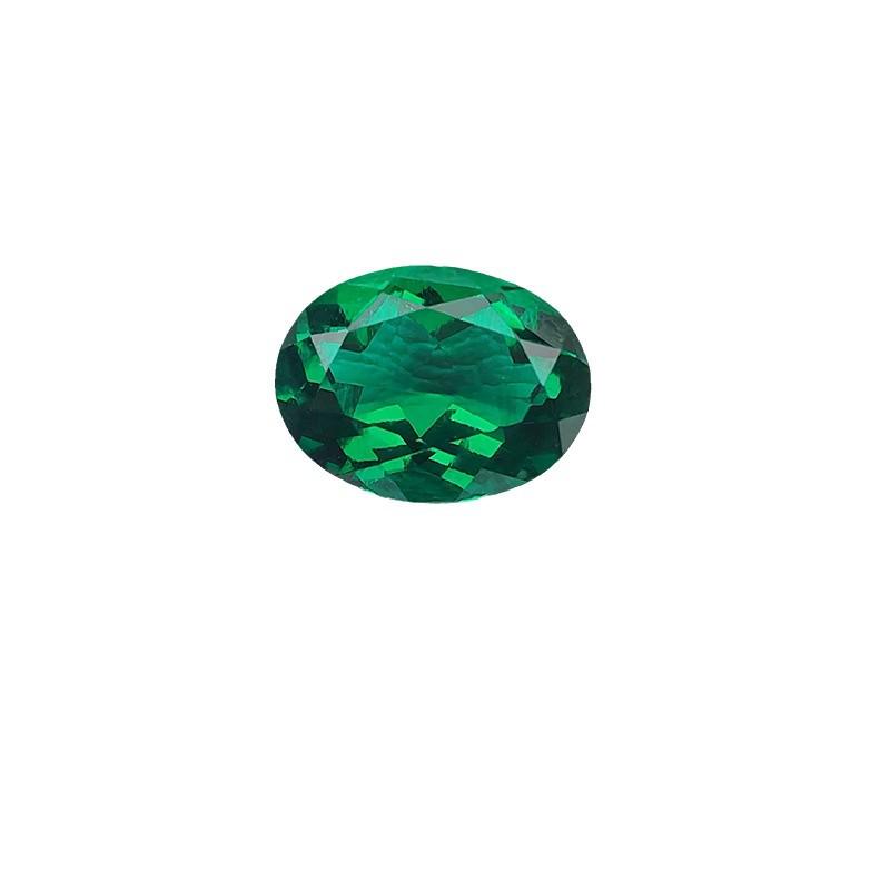 AGL Certified Zambian Oval Cultured Emerald Loose Stone for Jewelry