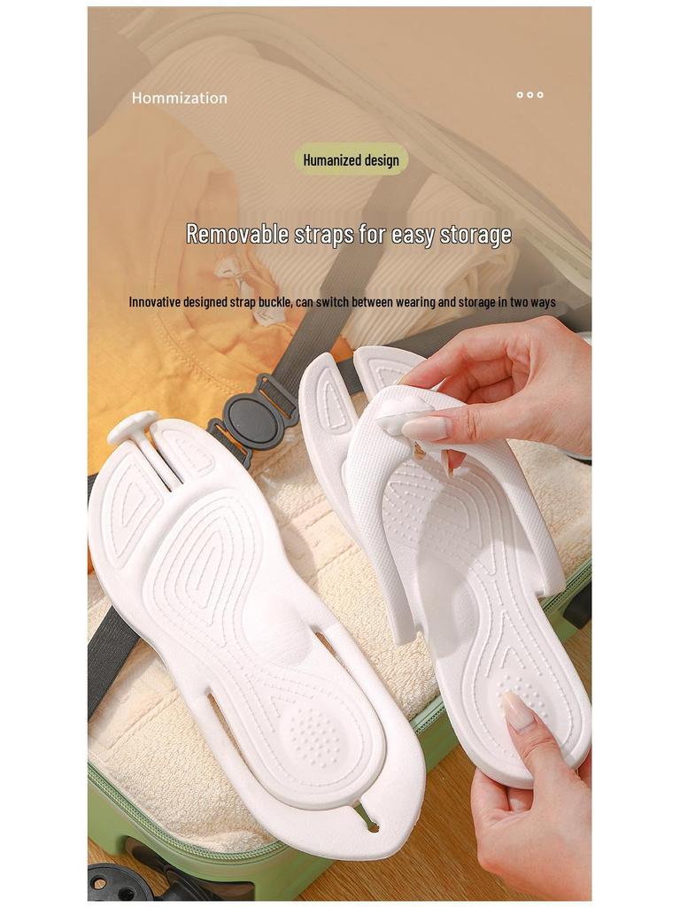 Foldable Women's Non-Slip Travel Flip Flops - Portable, Wear-Resistant, Soft Sole for Outdoor Fashion