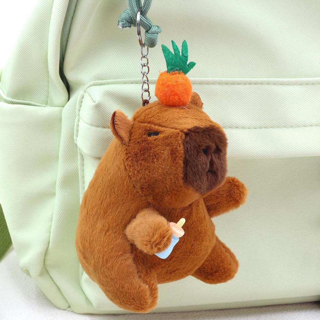 Capybara Plush Keychain: Cute Pull-out Toy & Internet Celebrity Pendant Charm
