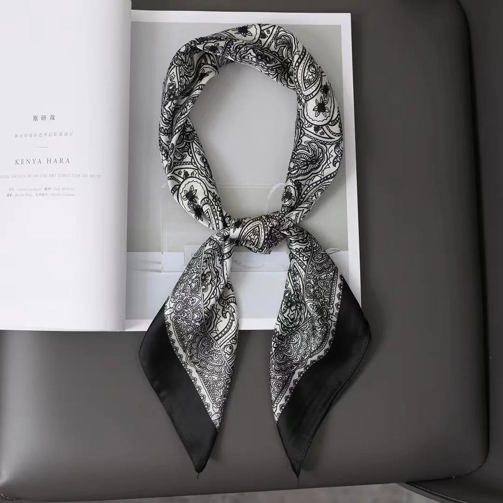 70cm Hair Print Silk Feeling Scarf For Women Fashion NeckTie Hand Bag Foulard Wrist Kerchief Shawl Wraps Hajib Lady