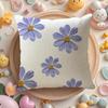 Simple Petal Pattern Cushion Cover Natural Linen Organic Fabric Double-Sided Printing Sofa Home Decor Gift Pillow Cover