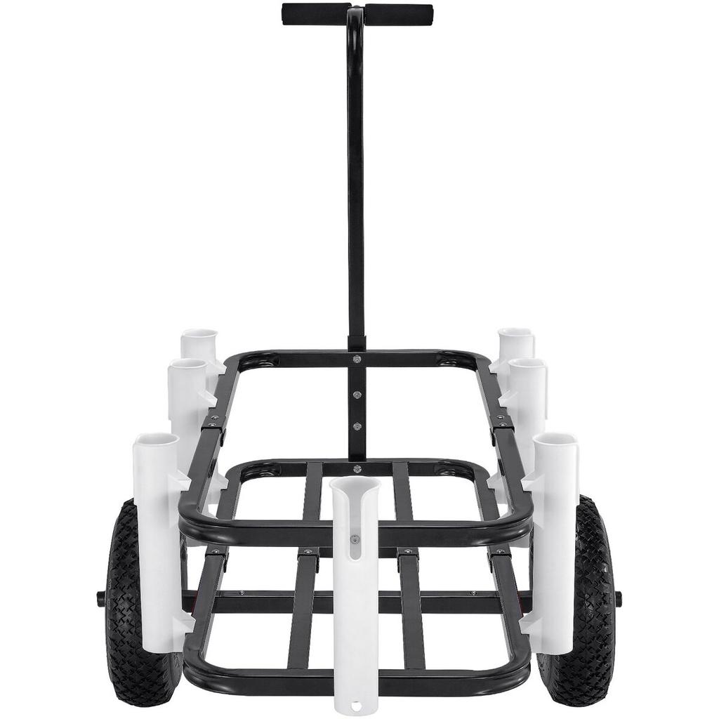 Beach Fishing Cart, 200 Lbs Load Capacity, Fish and Marine Cart with Two 11" Big Wheels Rubber Balloon Tires for Sand, Heavy-Duty Steel Pier Wagon