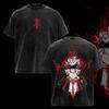 Anime Black Clover Asta Graphic T Shirt Men Women Short Sleeve Clothing Oversized Tshirt Washed Cotton Tee Harajuku Male T-shirt