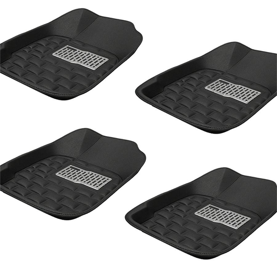 Pour Tapis de Voiture Motif Litchi-Noir
