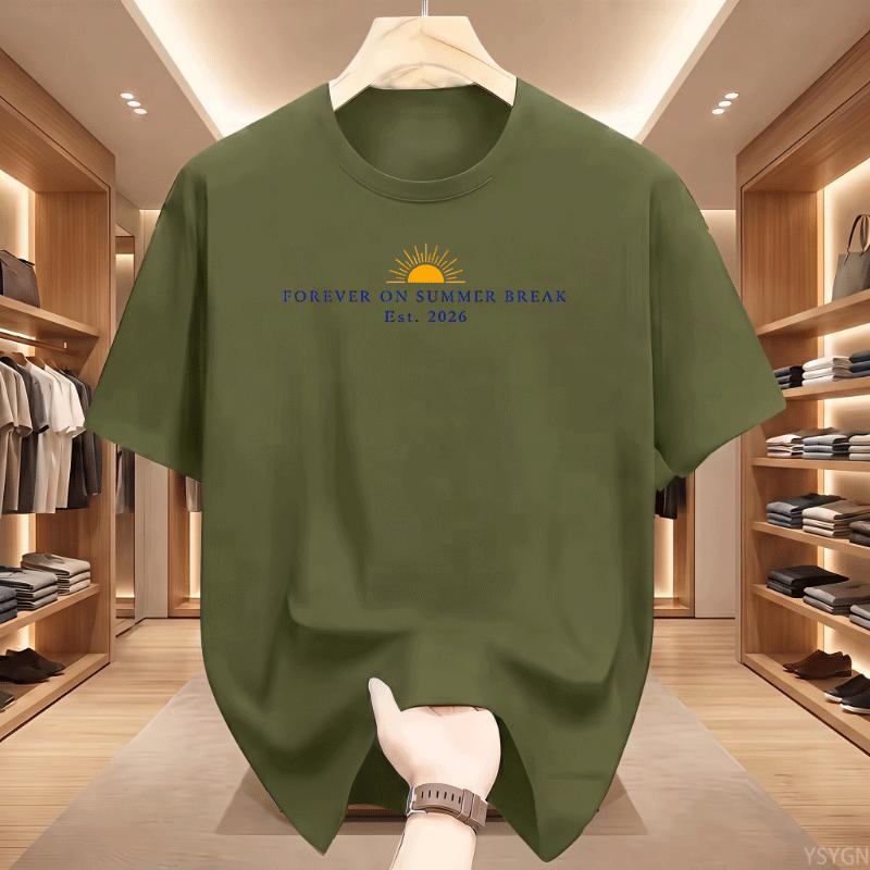 Teacher Retireunisext Tee Shirt Forever On Summer Break 2026 T Shirt Teacher Retiring Tees Unisex Cotton Short Sleeve Tees Tops