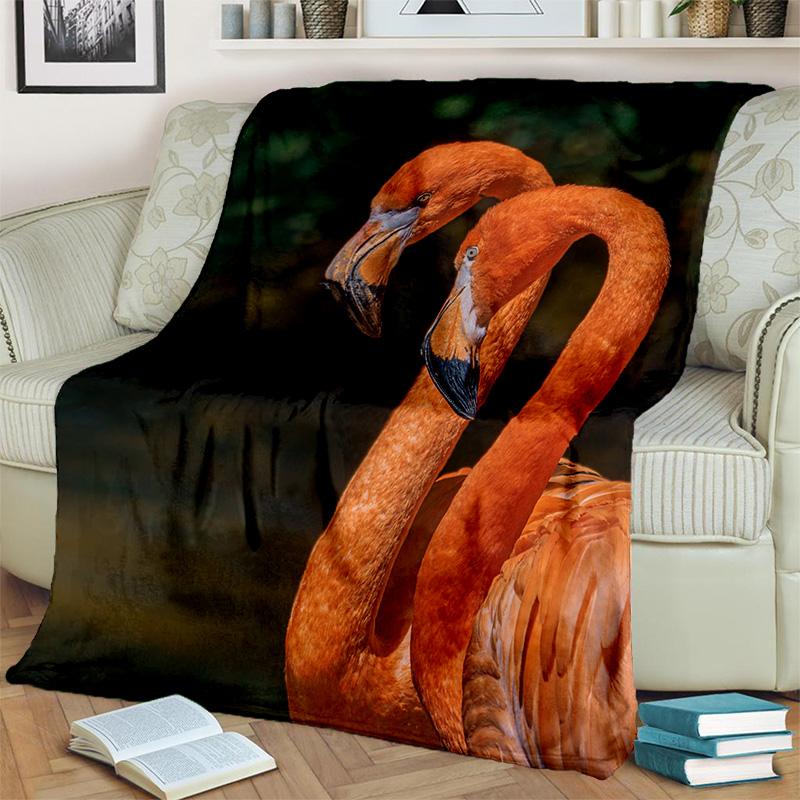 HD Pink Flamingo Bird Rainforest Cartoon Blanket,Soft Throw Blanket for Home Bedroom Bed Sofa Picnic Travel Cover Blanket Kids