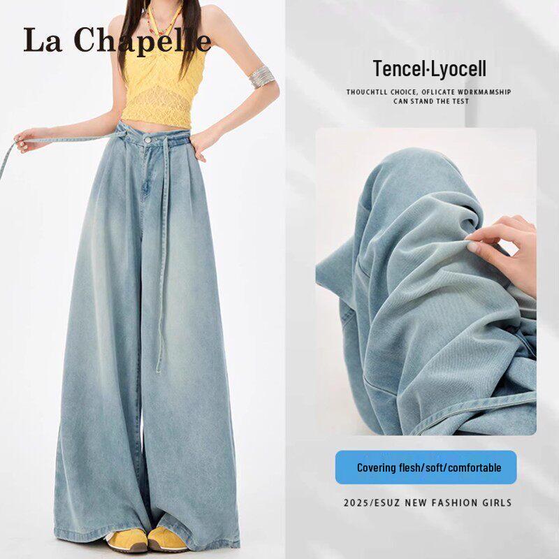 La Chapelle Women s Tencel Denim Wide-Leg Pants L