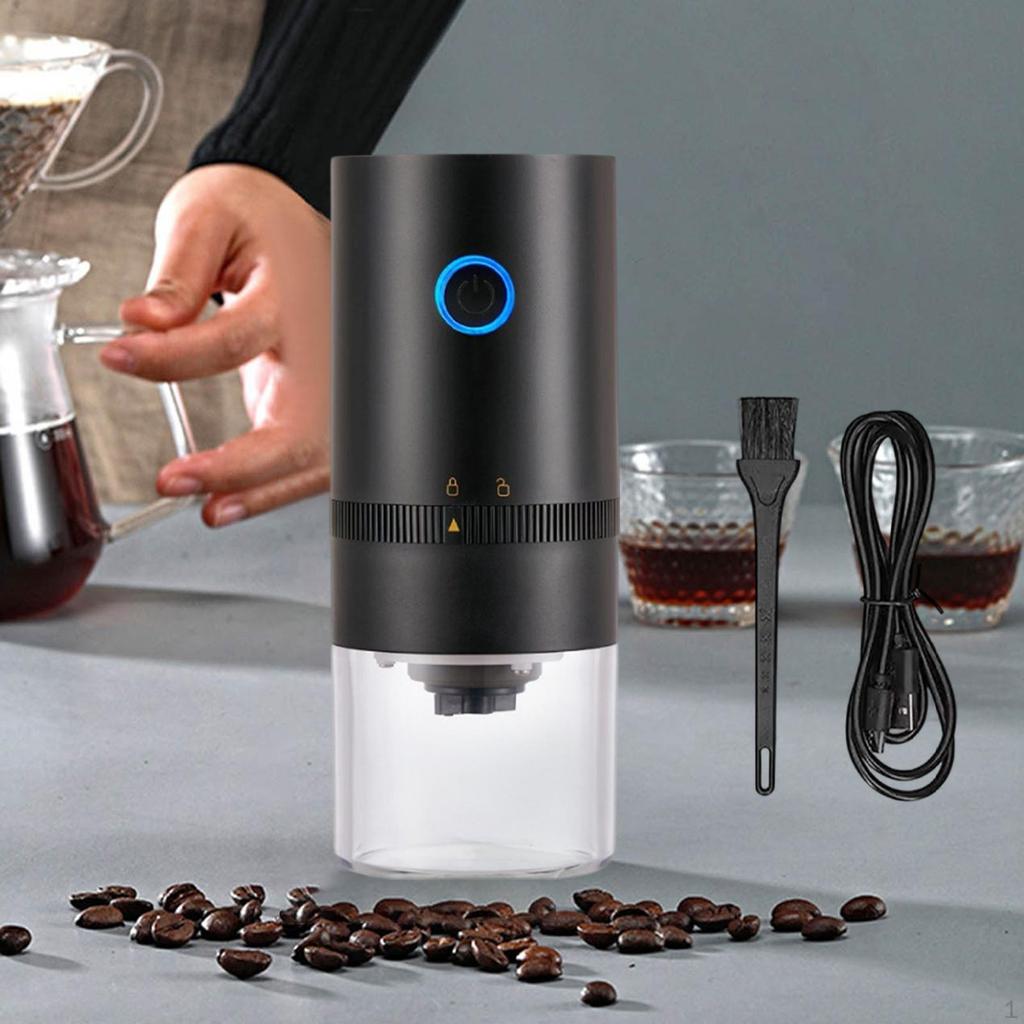 Electric Coffee Bean Grinders Adjustable Fine Coarse Easy On and Off Button Ceramic Conical Burr for