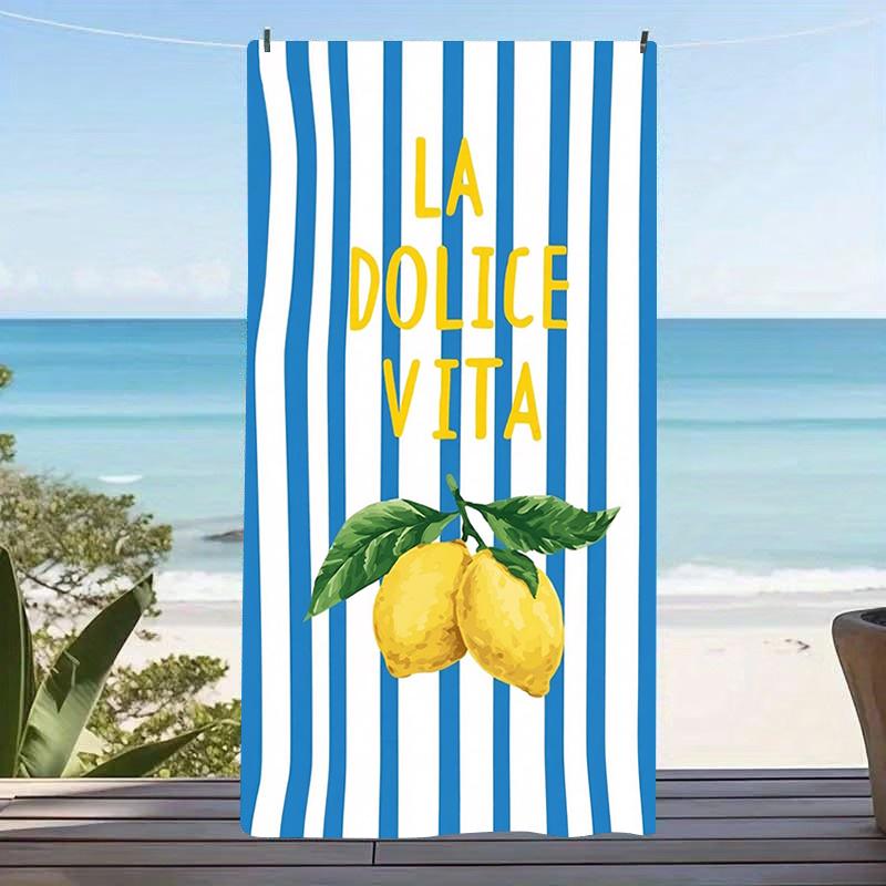 Groovy Retro Quote Microvezel Strandlaken Groot Blauw Wit Gestreept Zandvrij Zwembadlaken Sneldrogend Lichtgewicht Compact Reizen