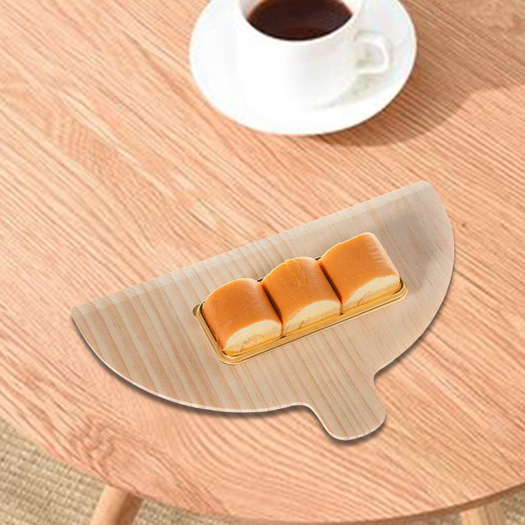 Set Of 4 Natural Wood Pizza Paddles with Ergonomic Handle Half Round Board for Baking Breads Suchis Cooking Tool