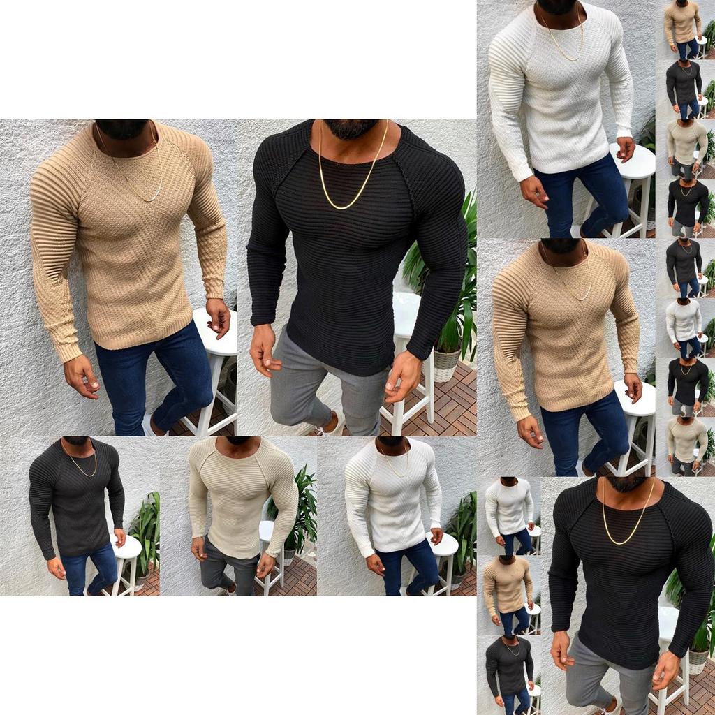 Men O-neck Slim Fit Autumn Winter Sweaters With Long Sleeves For Casual Wear