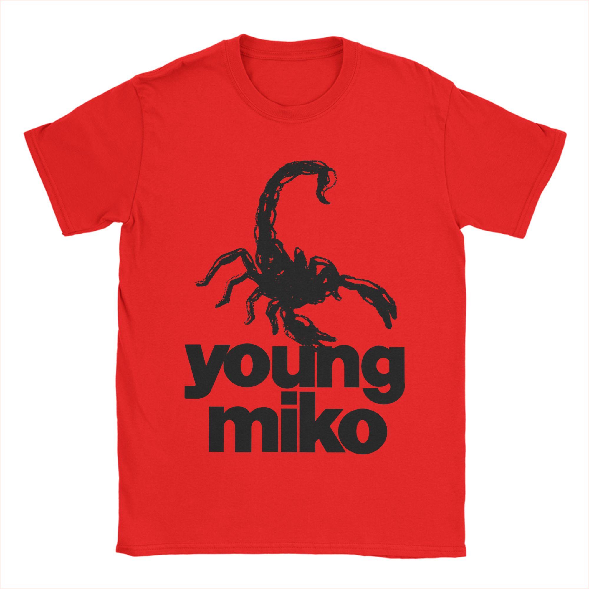 Young Miko Black Scorpio T Shirts for Men Pure Cotton Funny TShirt Crewneck Tees Short Sleeve Tops Summer S