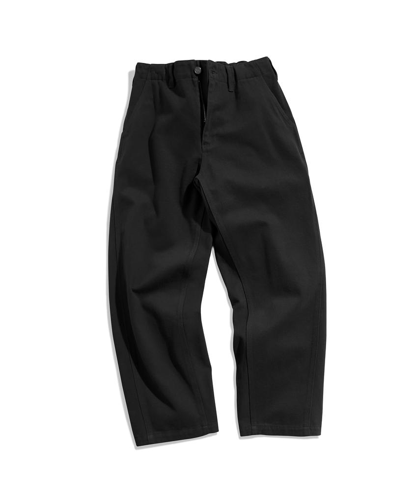 Peullukeu Curved Fit Cotton Pants Black Fpt120