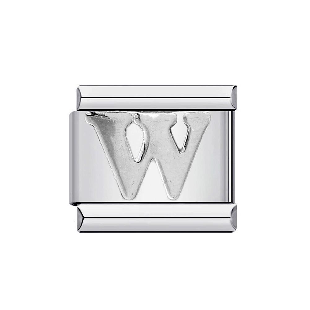 26 English A-Z Letter Name Custom Silver Color 9mm Link Charms Italian Stainless Steel Bracelet DIY Jewelry Making Hand Chain