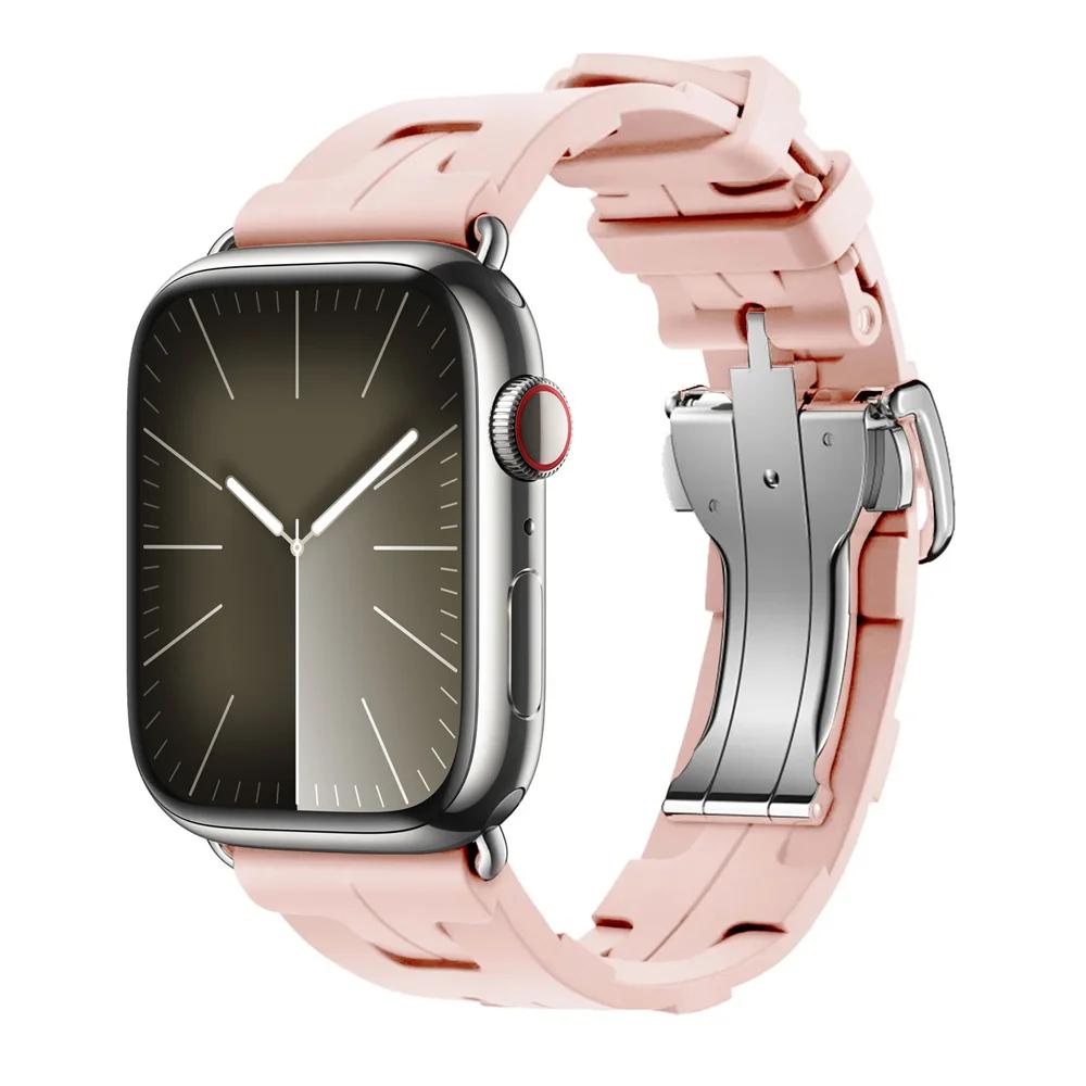 Con Logo Kilim Cinturino in Silicone a Giro Singolo Cinturino per Apple Watch 46mm 42mm Cinturino per Iwatch 11 10 9 8 Ultra3 49mm 45mm 38mm Cinturino per Orologio