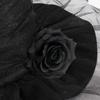 Rose Flower Witch Caps for Adult Wizard Hat Halloween Party Headwear Cloche Hat Holiday Headwear Role Playing Stage Hat