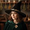 Vintage Lace Witch Hat Lace Trim Wizard Cap Lolita Gothic Witch Hat  Halloween Event