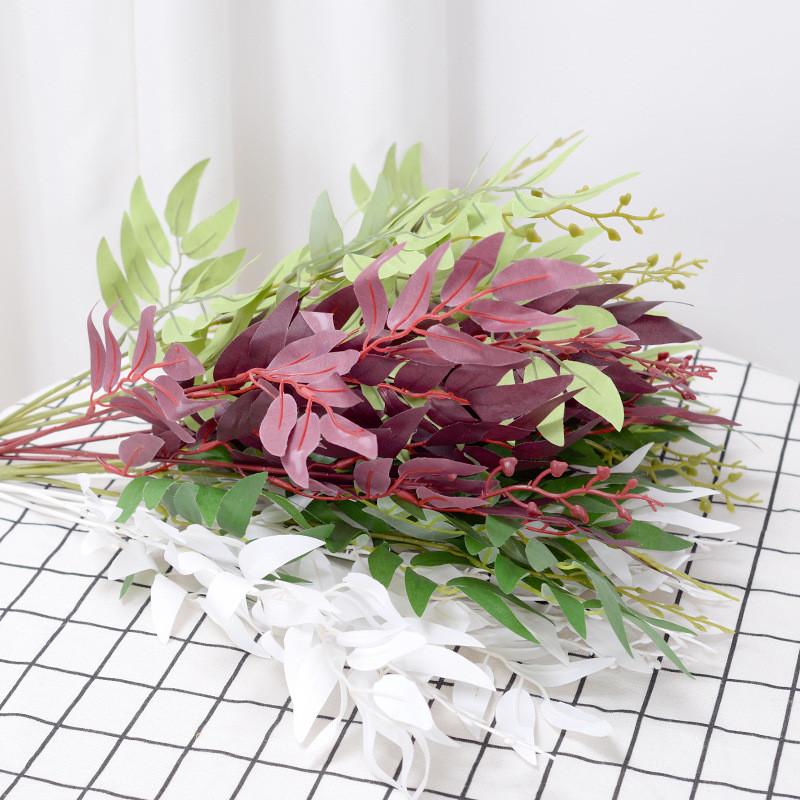 Simulated Willow Leaf Multicolor Artificial Green Plant Hotel Home Decoration