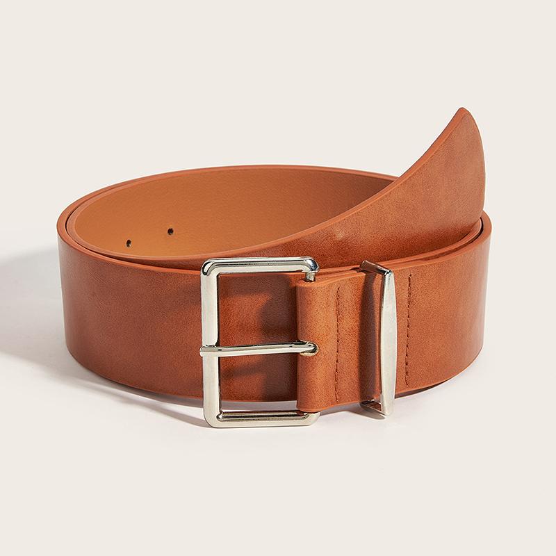 Women Fashion Luxury Design Suede Leather Wide Belt Casual Pin Buckle Waistband Business Waist Strap All-Match Clothes Decor