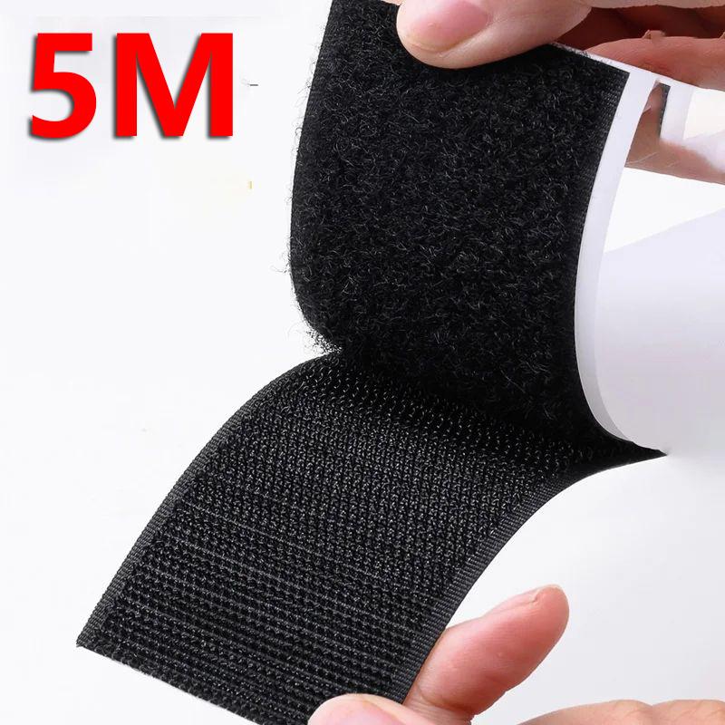 1/3/5M Strong Self-adhesive Hook and Loop Fastener Tape Magic Nylon Sticker with Glue Velcroing Straps for DIY Craft 20-50MM