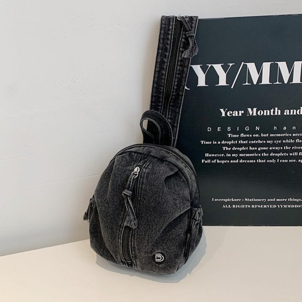 Weiche Jeans-Crossbody-Tasche Vintage-Waschung Reise-Minibörse Modischer Jeans-Rucksack Frühling Sommer