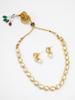 Gold-Plated White Stone-Studded & Beaded Handcrafted Jewellery Set