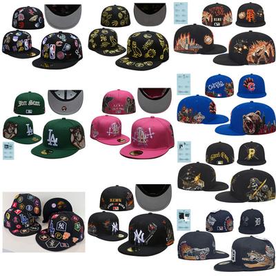 All-Star Fully Embroidered, Non-adjustable, Large Head Circumference, Unisex Flat-brim Round-top Street Hip-hop Baseball Cap with Numbers