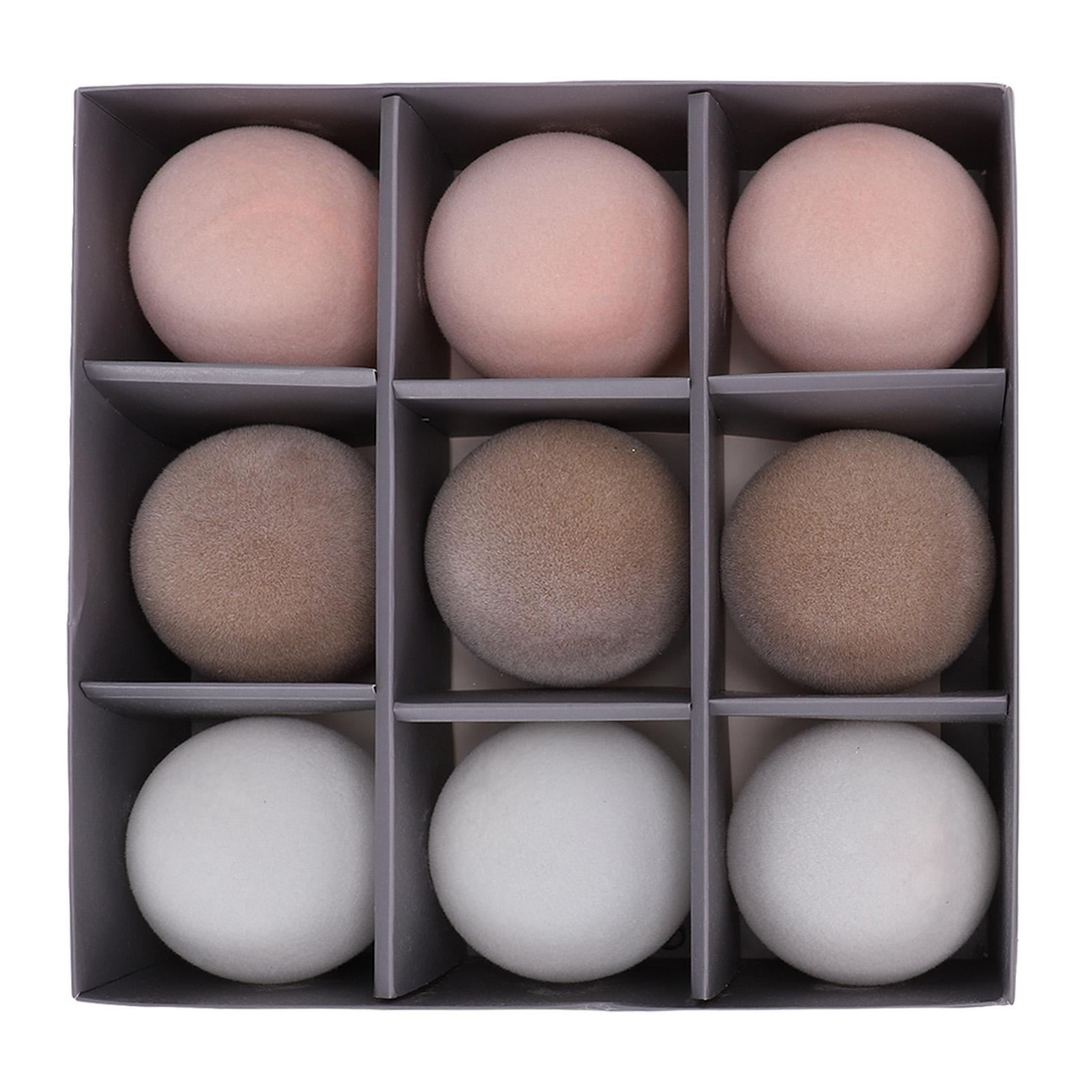 

9PCS Velvet Ball Ornaments Shatterproof 8cm Flocked Tree Hanging Ball Decorations for Home Party Holiday Coffee Shop