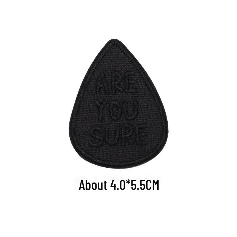 Black Self-Adhesive Embroidery Patch for DIY Clothes Repair and Decoration