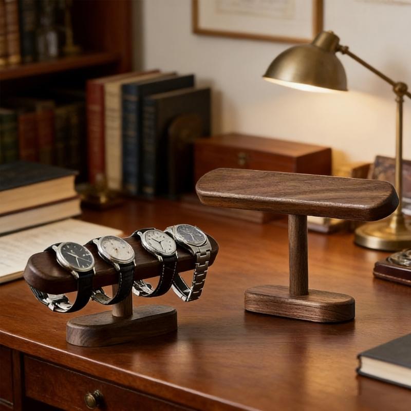 Elegant Wood Jewelry Holder and Watch Organizers with Multifunctional Storage Solution Unique Shape Enhanced Stability