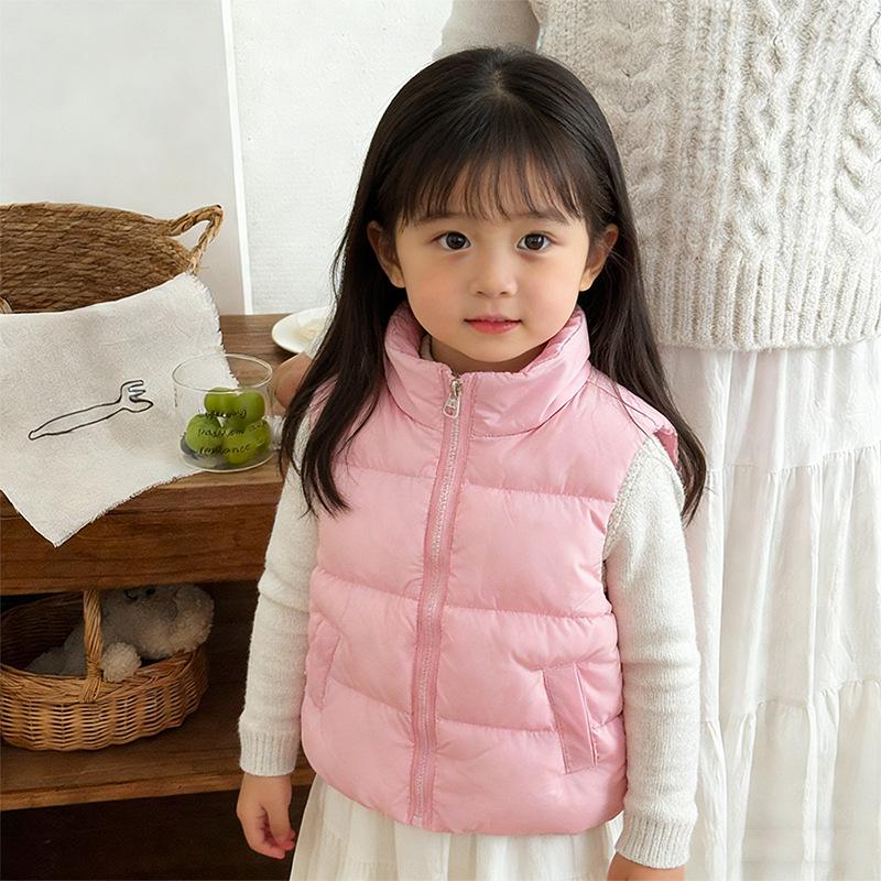 2026 Kids' Autumn/Winter Padded Stand Collar Vest for Boys & Girls