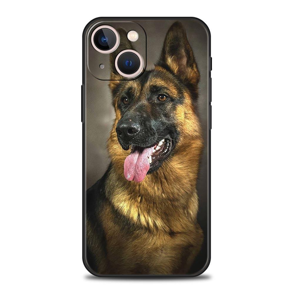 Phone Case For iPhone 17 16e 15 14 13 12 11 Pro Max SE 7 8 Plus Shell iPhone 16 Soft TPU Cover Beauty German Shepherd Dog