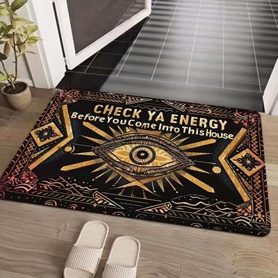 1PC Check Energy Charactor Door Mats Kitchen Rugs Non-Slip Pop Design Bathroom Rugs Bath Mat Carpet for Home Sink Laundry Decor