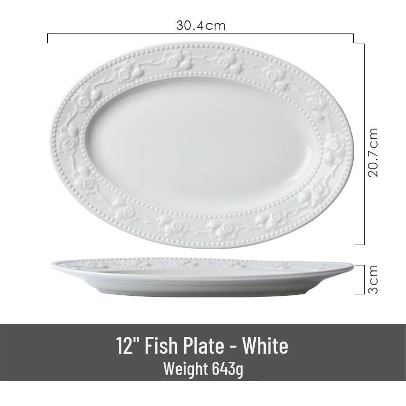 OIMG Nordic Strawberry Ceramic Fish Plate