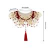 Floral Laple Shawl for Lady Girl Shawl Collar Pearls Studded Embroidered Collar