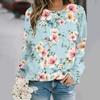 Flower Round Neck Sports Shirt 3D Printed Women's Top Fashionable
